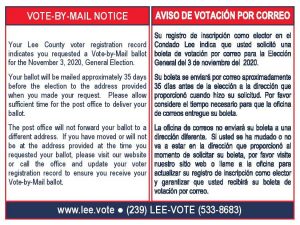 LETTER TO THE EDITOR: Vote-by-mail reminder notice from the Lee County Supervisor of Elections item-thumbnail